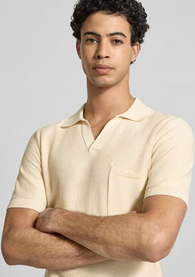 Replay Slim fit poloshirt in gebreide look - Foto 2