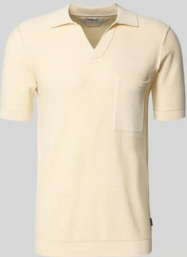 Replay Slim fit poloshirt in gebreide look