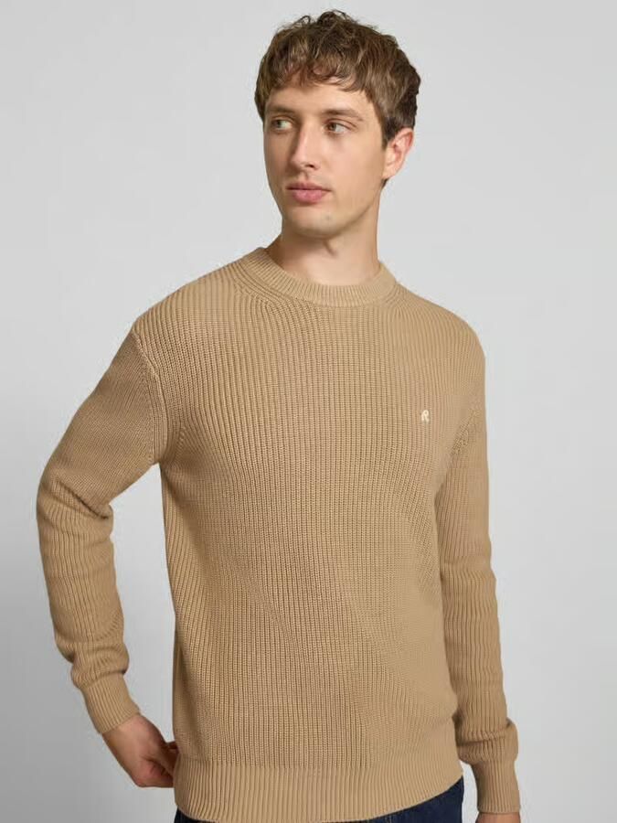 Replay Slim fit pullover van pure katoen in tricotlook - Foto 2