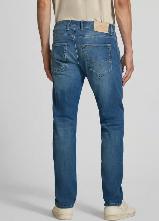 Replay straight fit jeans in destroyed-look model 'Grover' - Foto 3