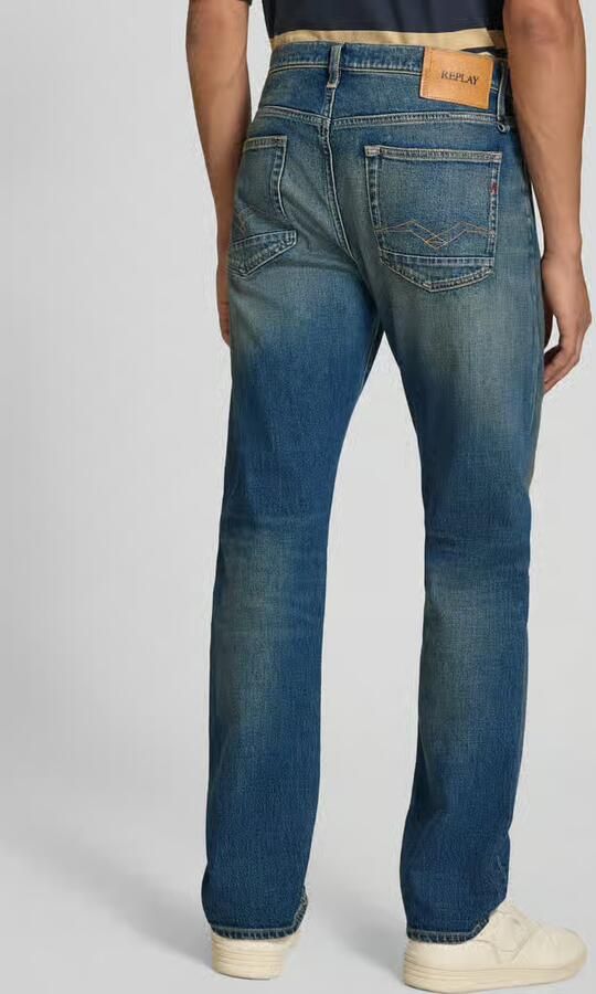 Replay straight fit jeans in used-look model 'AIDEEN' - Foto 3