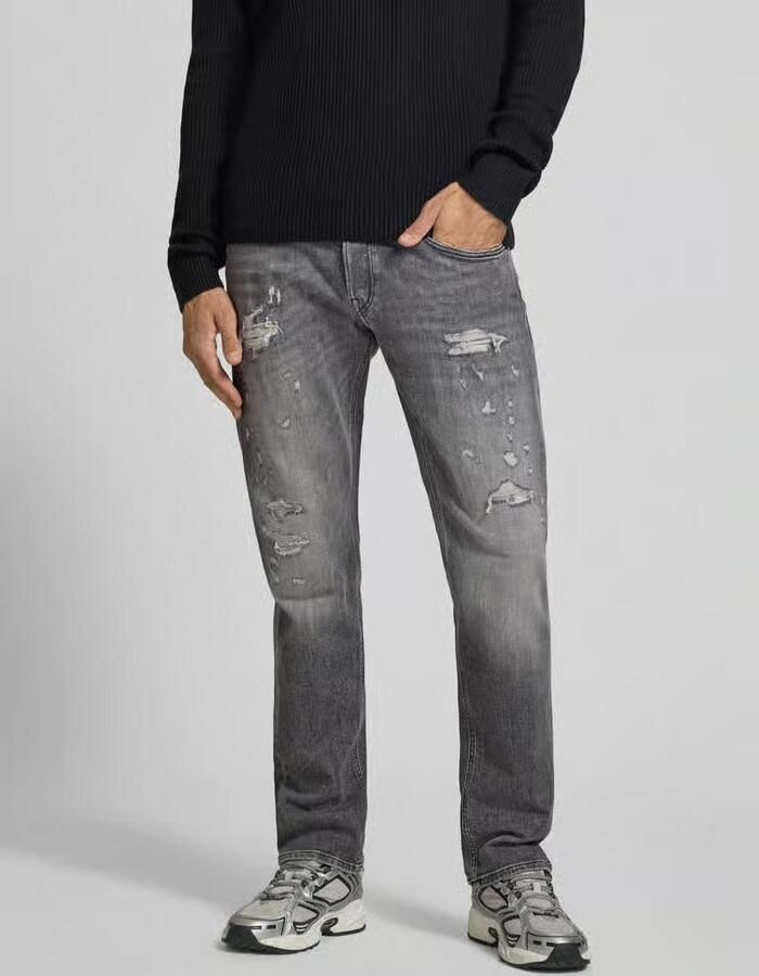 Replay straight fit jeans in used-look model 'Grover' - Foto 3