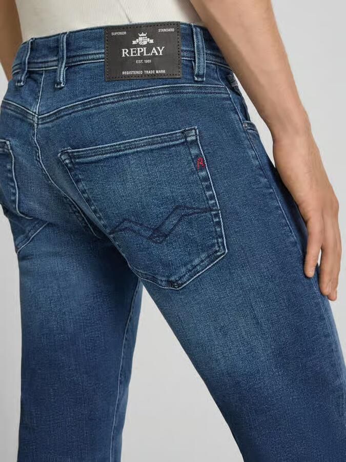 Replay straight fit jeans met steekzakken model 'GROVER' - Foto 3