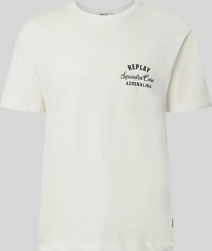 Replay T-shirt met labelprint en ronde hals