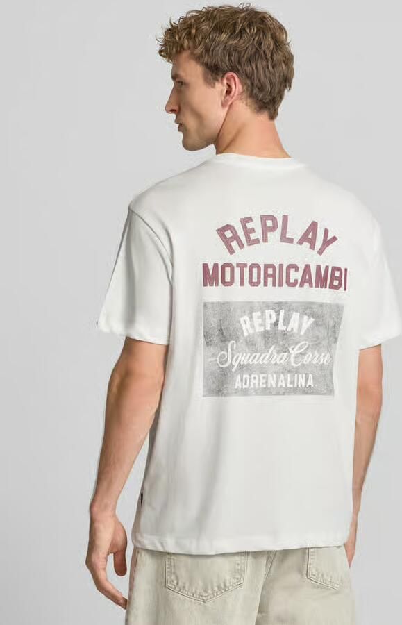 Replay T-shirt met labelprint en ronde hals - Foto 2