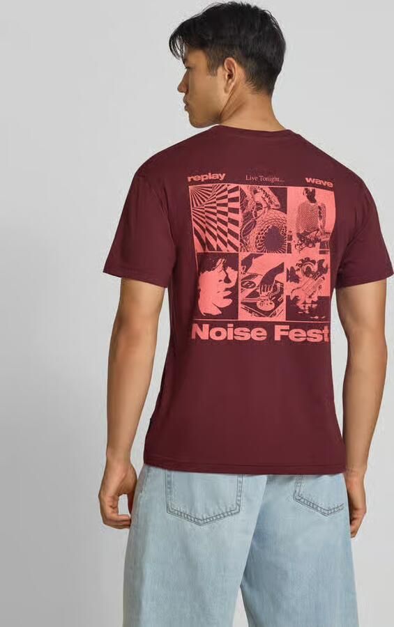 Replay T-shirt met motiefprint en ronde hals - Foto 3