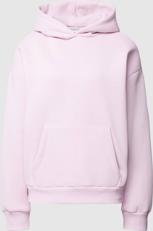 Review Hoodie met labelstitching en kangoeroezak