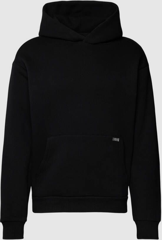 REVIEW Hoodie met labeldetail model 'KANGAROO'