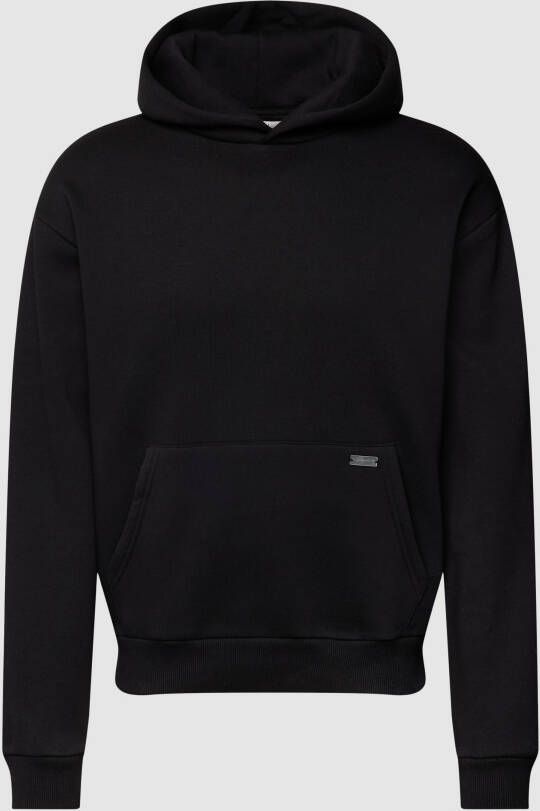 REVIEW Hoodie met labeldetail model 'KANGAROO'