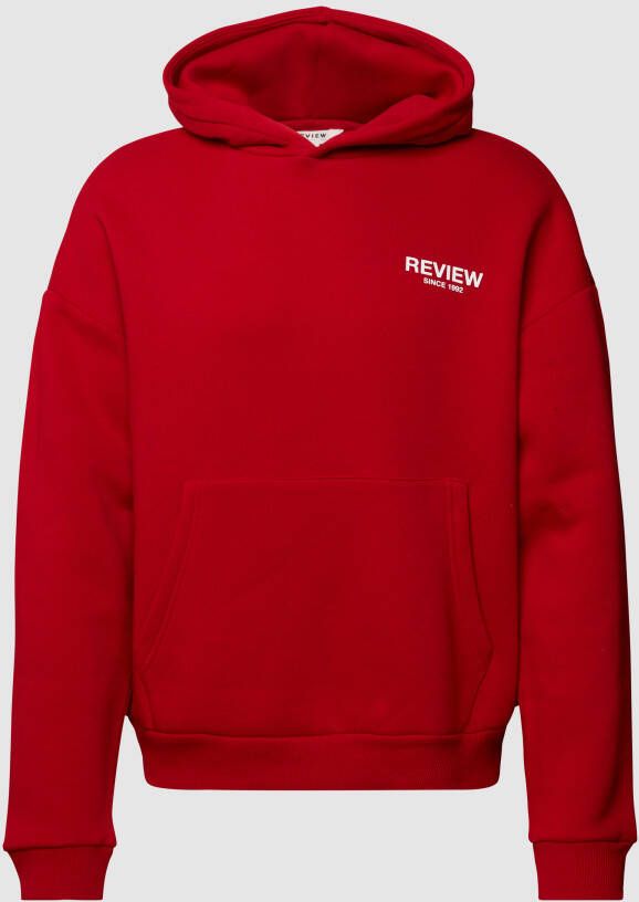 REVIEW Hoodie met labelprint