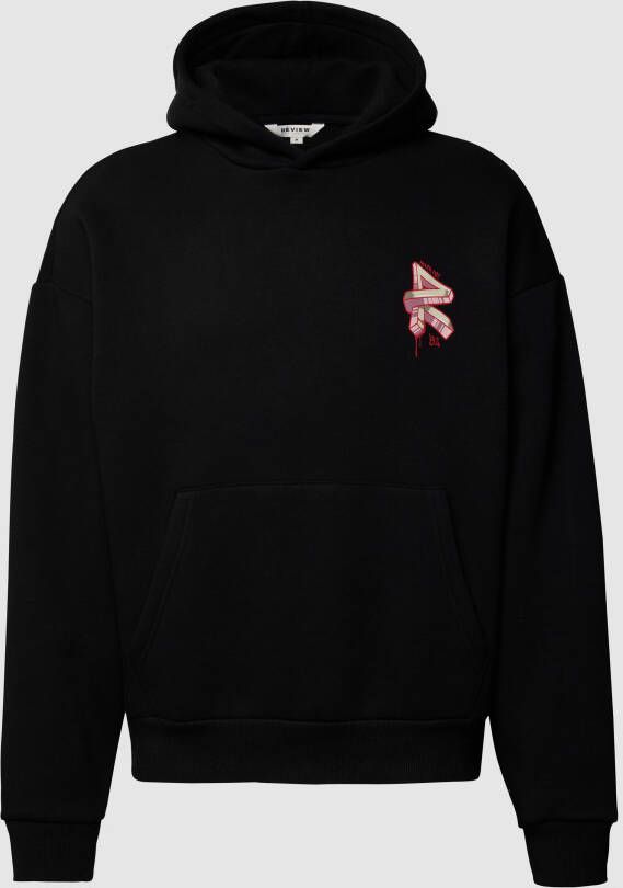 REVIEW Hoodie met labelprint