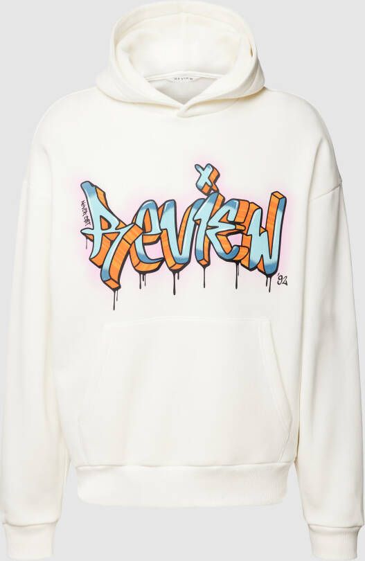 REVIEW Hoodie met labelprint