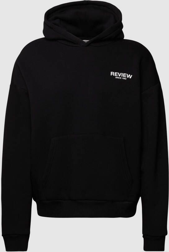 REVIEW Hoodie met labelprint