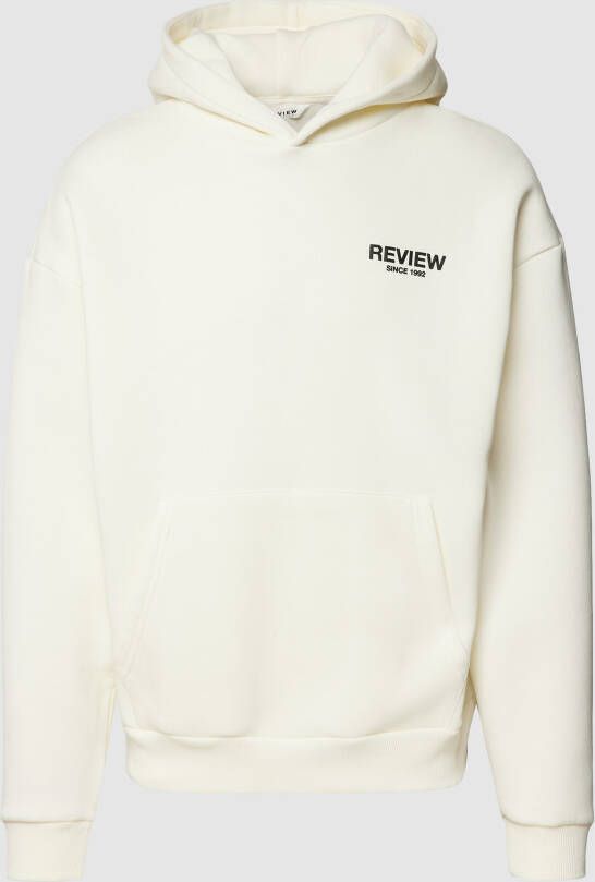 REVIEW Hoodie met labelprint