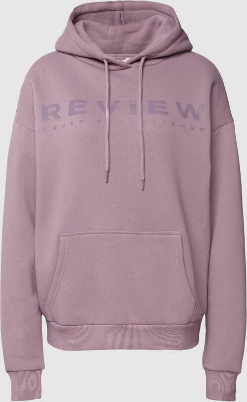 REVIEW Hoodie met labelprint