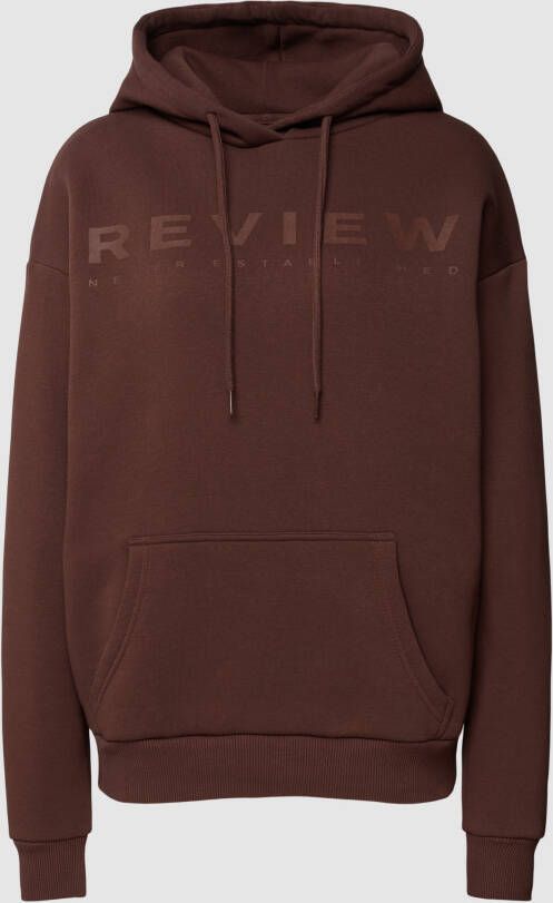 REVIEW Hoodie met labelprint