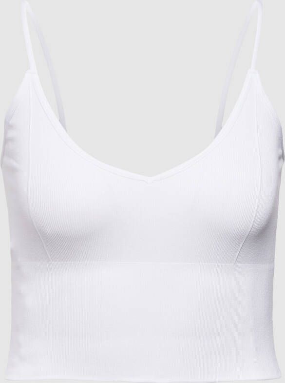 REVIEW Korte top in riblook