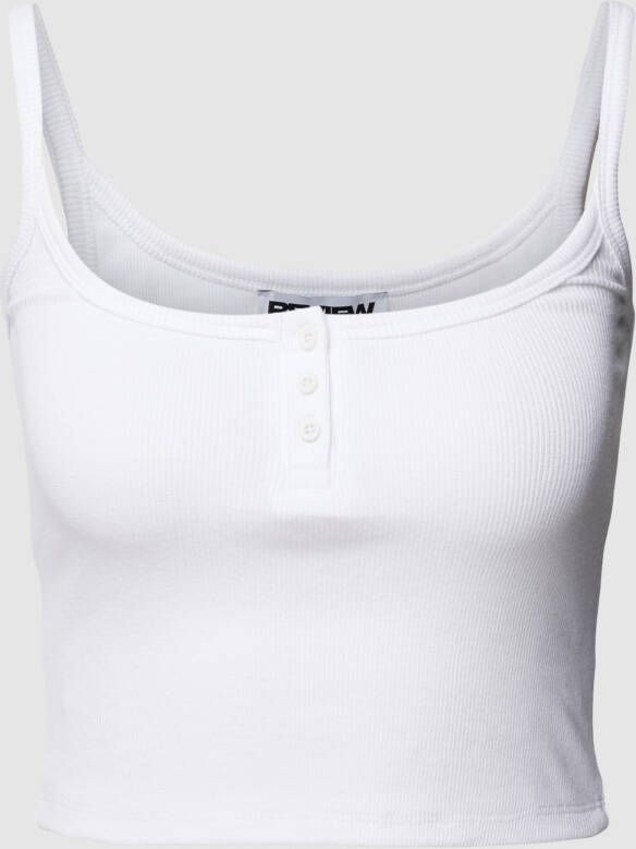 REVIEW Korte top met korte knoopsluiting
