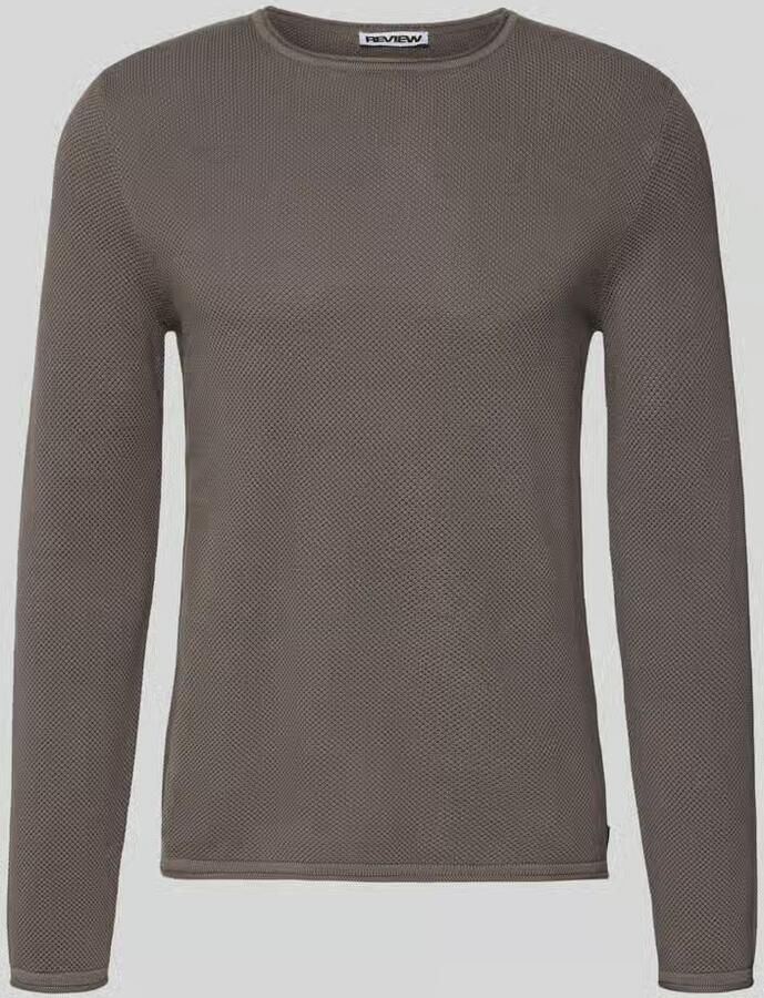 REVIEW Basic gebreide pullover met ronde hals en rolranden - Foto 2