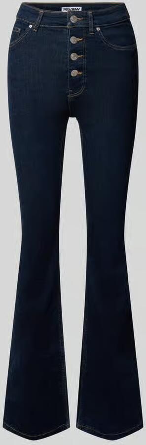REVIEW Flared jeans met knoopsluiting en hoge band