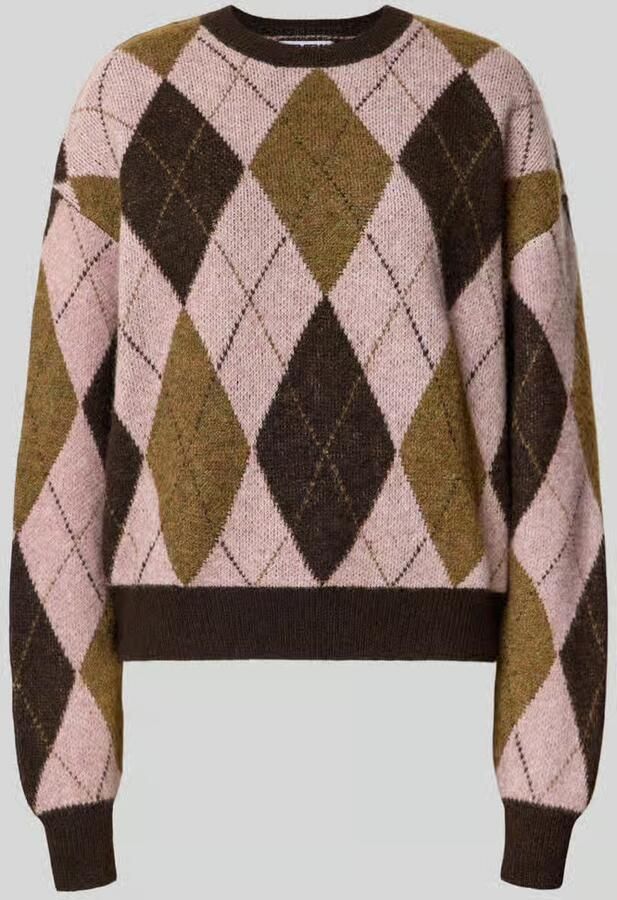 REVIEW Gebreide pullover in all-over look met ronde hals