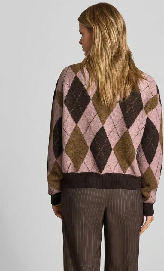 REVIEW Gebreide pullover in all-over look met ronde hals - Foto 3