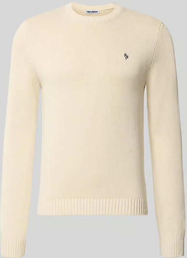 REVIEW Gebreide pullover met geribde boorden