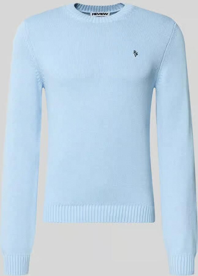 REVIEW Gebreide pullover met geribde boorden