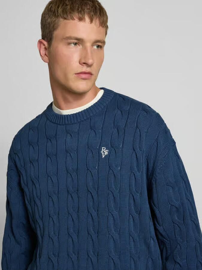 REVIEW Gebreide pullover met kabelpatroon en labelstitching