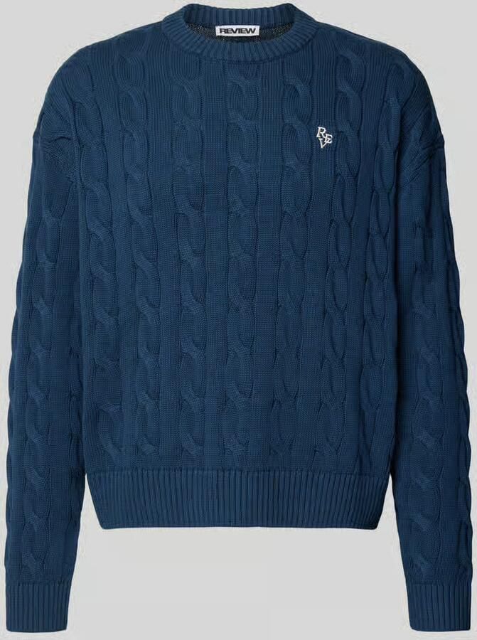 REVIEW Gebreide pullover met kabelpatroon en labelstitching - Foto 2
