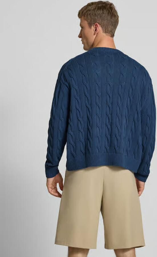 REVIEW Gebreide pullover met kabelpatroon en labelstitching