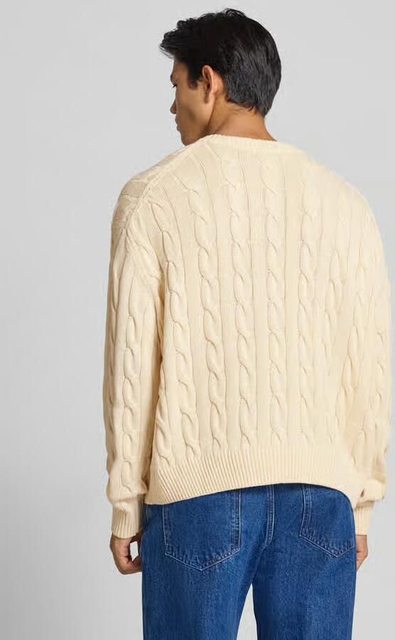 REVIEW Gebreide pullover met kabelpatroon en labelstitching