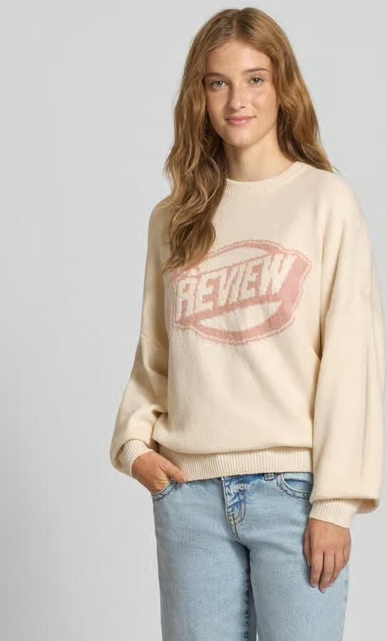 REVIEW Gebreide pullover met labelprint - Foto 2