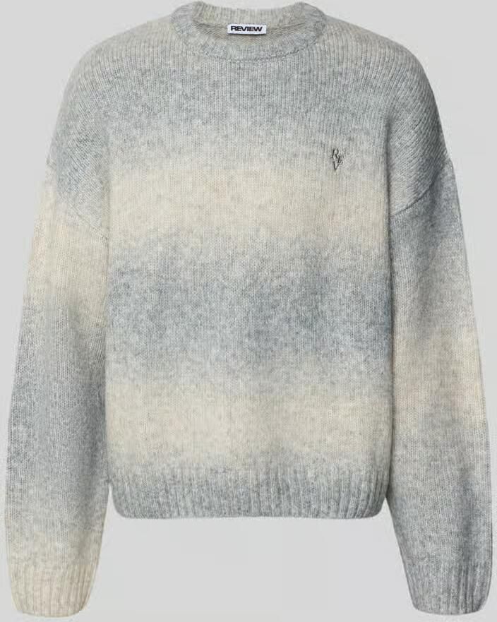 REVIEW Gebreide pullover met labelstitching en ronde hals