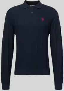 REVIEW Gebreide pullover met Structuurpatroon en Polokraag