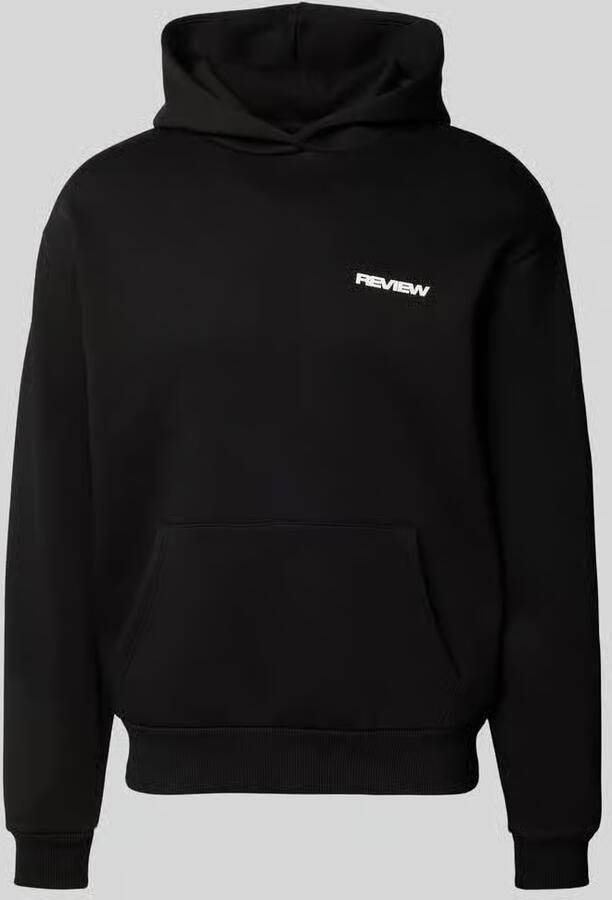 REVIEW Hoodie met labelapplicatie