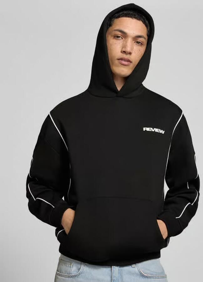 REVIEW hoodie met logo en kangoeroezak
