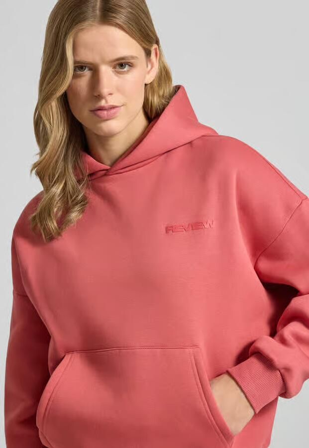 REVIEW hoodie met logo en kangoeroezak