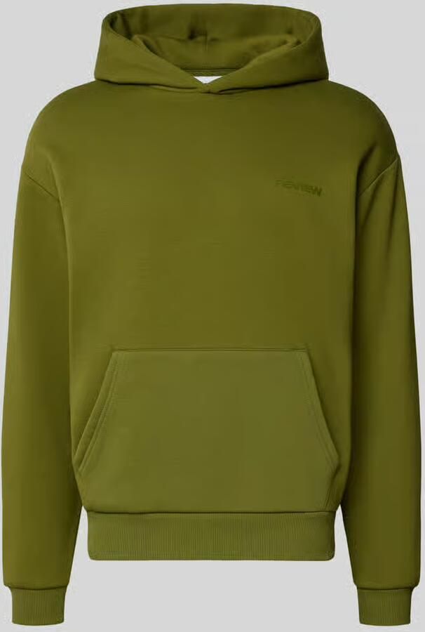 REVIEW Hoodie met logo en kangoeroezak