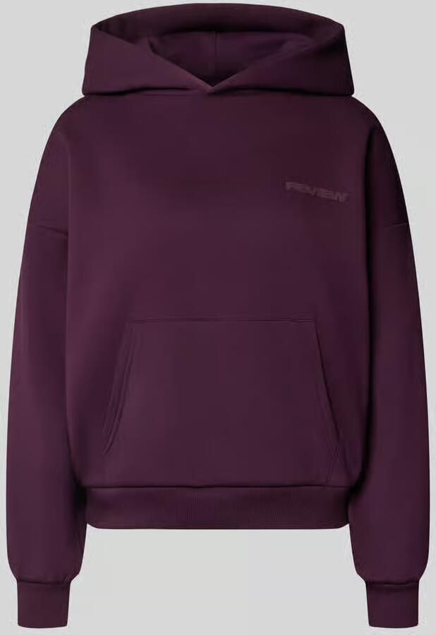 REVIEW Hoodie met logo en kangoeroezak