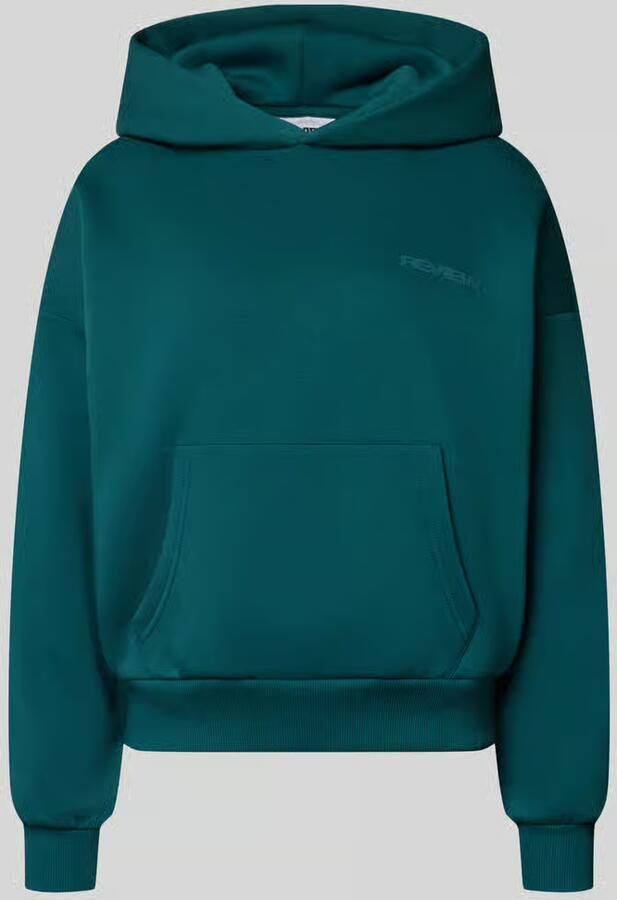 REVIEW Hoodie met logo en kangoeroezak