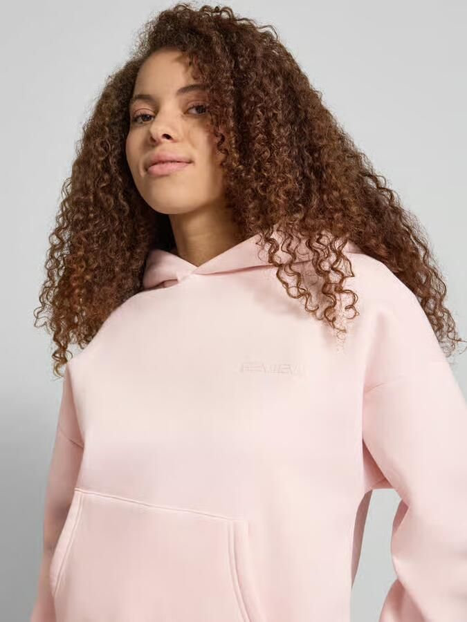 REVIEW Hoodie met logoprint en kangoeroezak