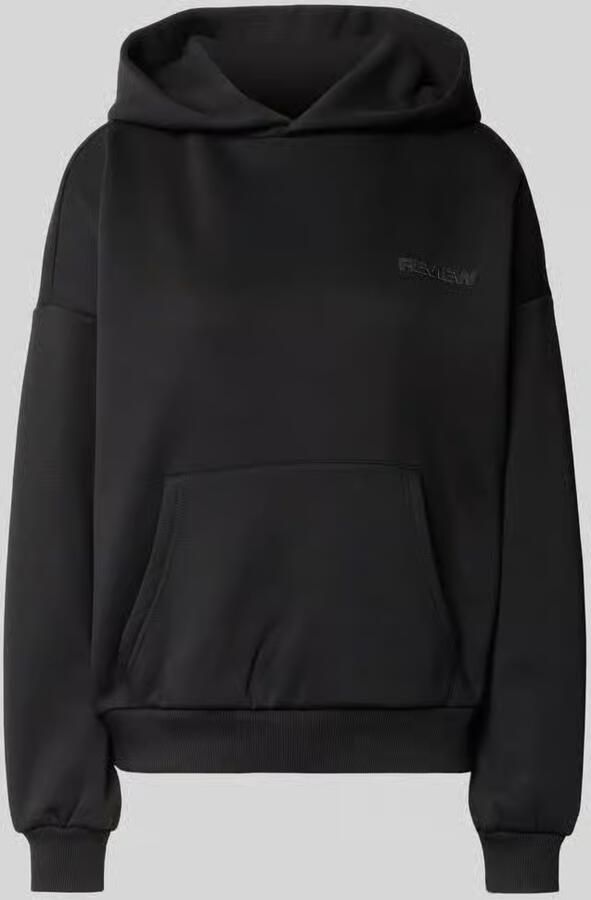 REVIEW Hoodie met logoprint en kangoeroezak