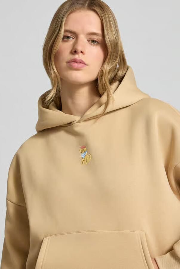 REVIEW Hoodie met motiefstitching en kangoeroezak