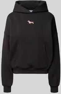 REVIEW Hoodie met motiefstitching en kangoeroezak