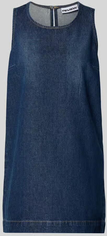 REVIEW Kort denimjurk met ronde hals - Foto 2