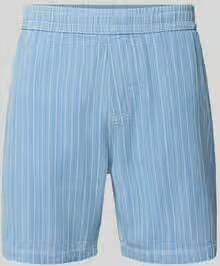 REVIEW Korte broek met structuurpatroon en elastische band