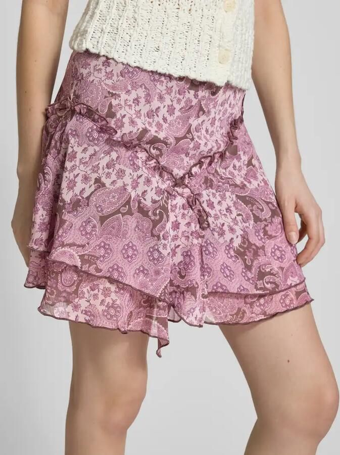 REVIEW Minirok met asymmetrische lagen en ruches