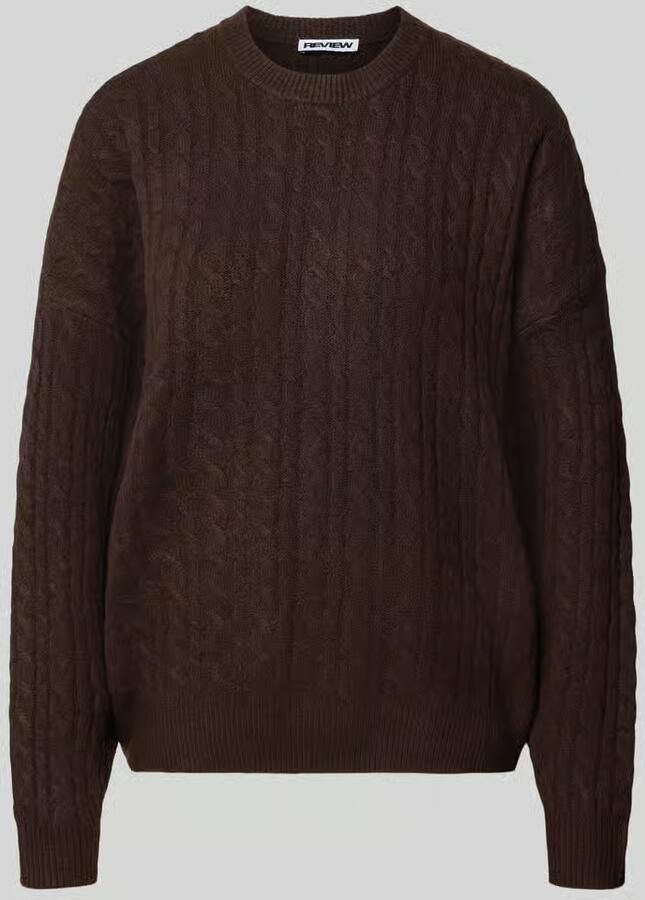REVIEW oversized fit gebreide pullover met kabelpatroon