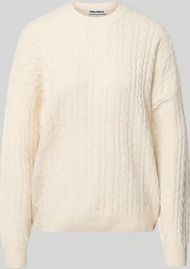 REVIEW oversized fit gebreide pullover met kabelpatroon